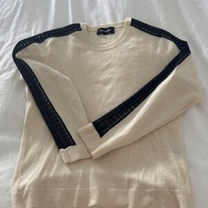 Women's Cream and Black Sweater